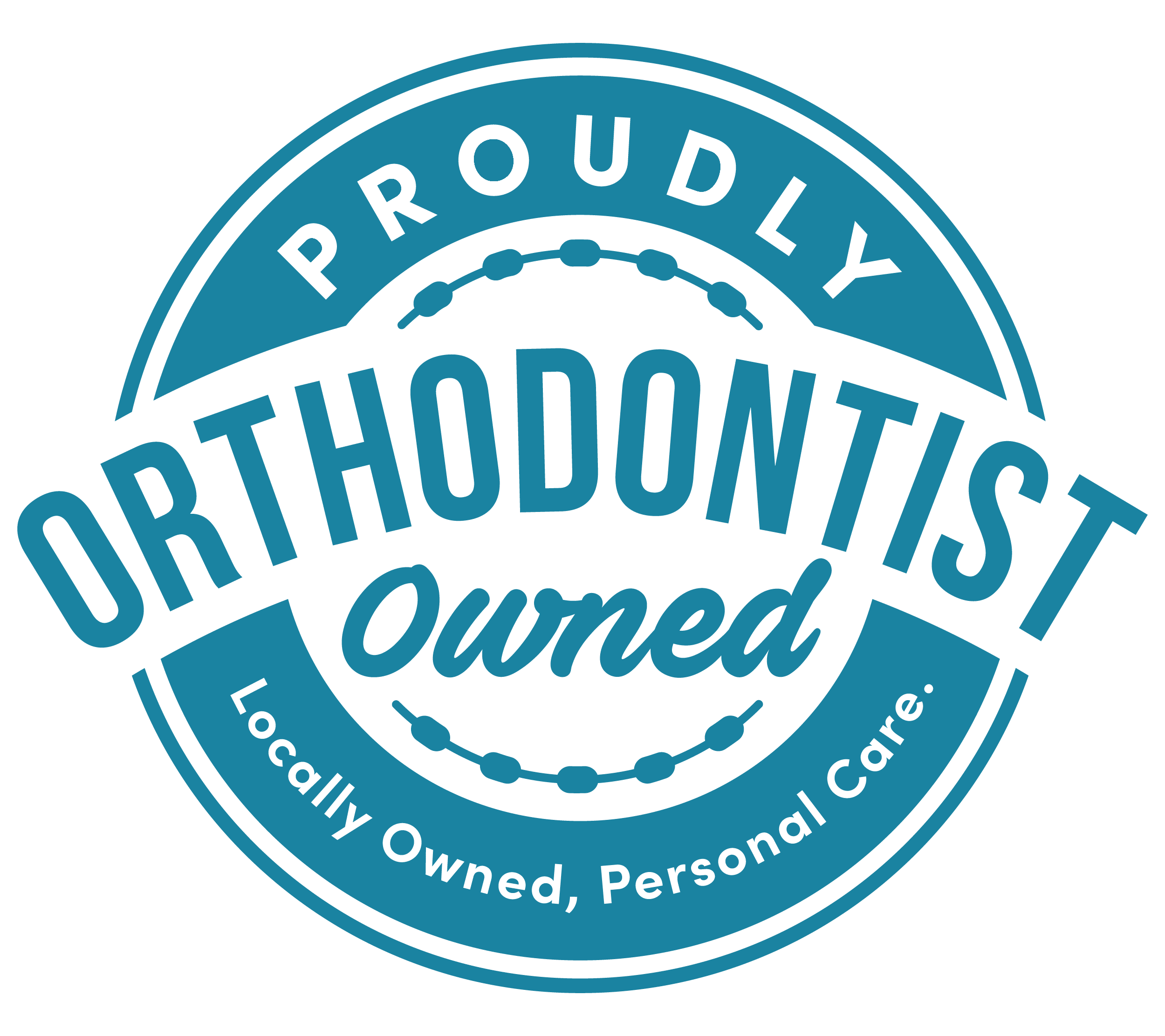 Seo-independently owned badge-0526_dark blue Proudly orthodontist owned badge for smile experience orthodontics highlighting locally owned, personal care.